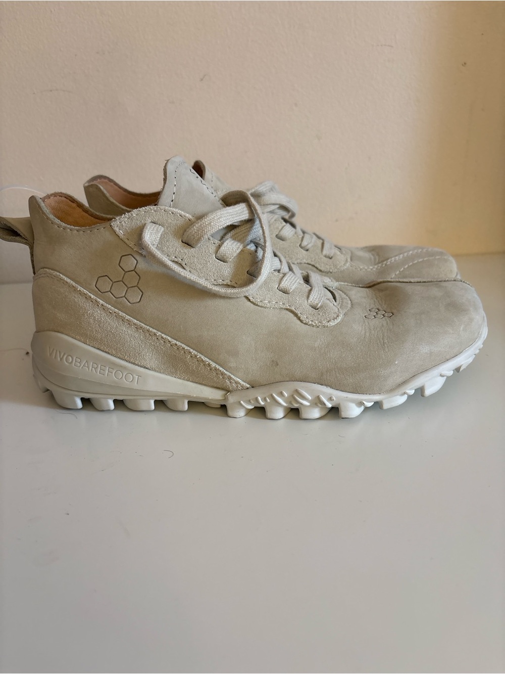 Vivo barefoot womenLight Beige Suede Trail Runner